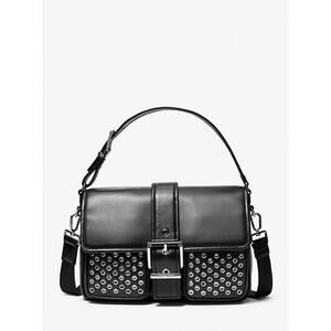 Michael Kors Colby Medium Grommeted Leather Messenger Bag Unisex NWT